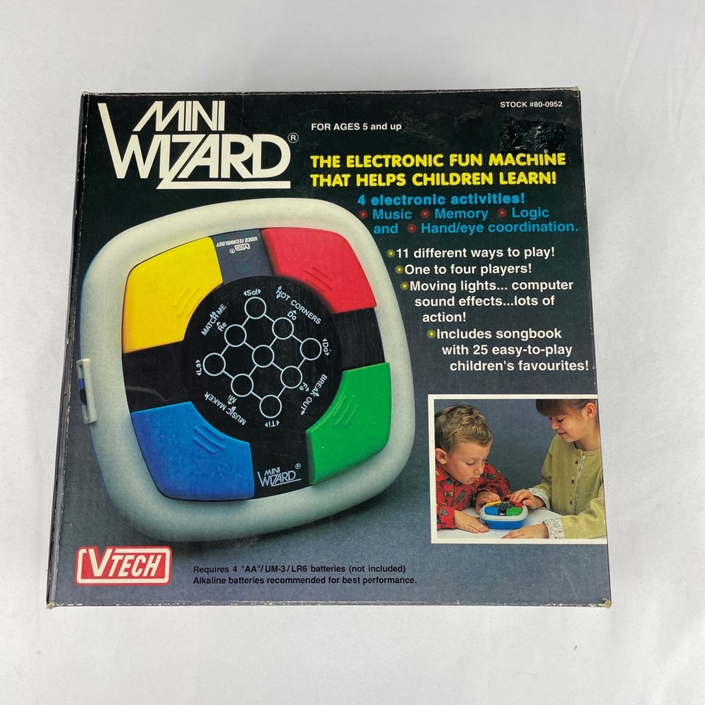 1987 Vintage Vtech MINI WIZARD Simon Electronic Memory Handheld Game